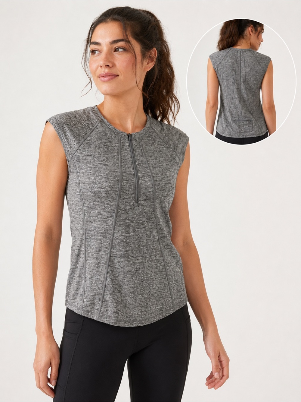 Athleta Pacifica Heather Tank XS • Lightweight Moisture‑Wicking Activewear